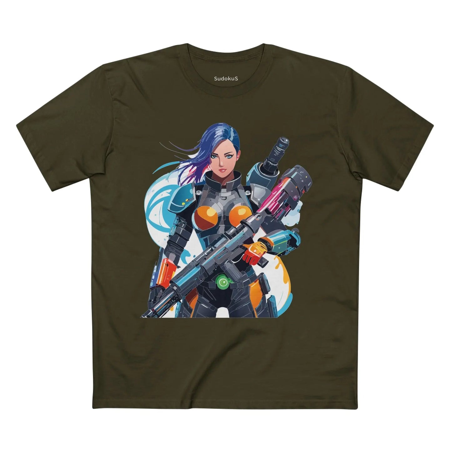 Army-woman Graphic Unisex 100 Cotton Staple Tee 24