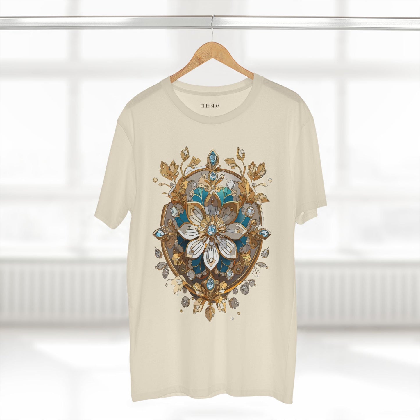 Floral Graphic T-Shirt Unisex 100 Cotton Art Design with Antique Flowers Tee 11