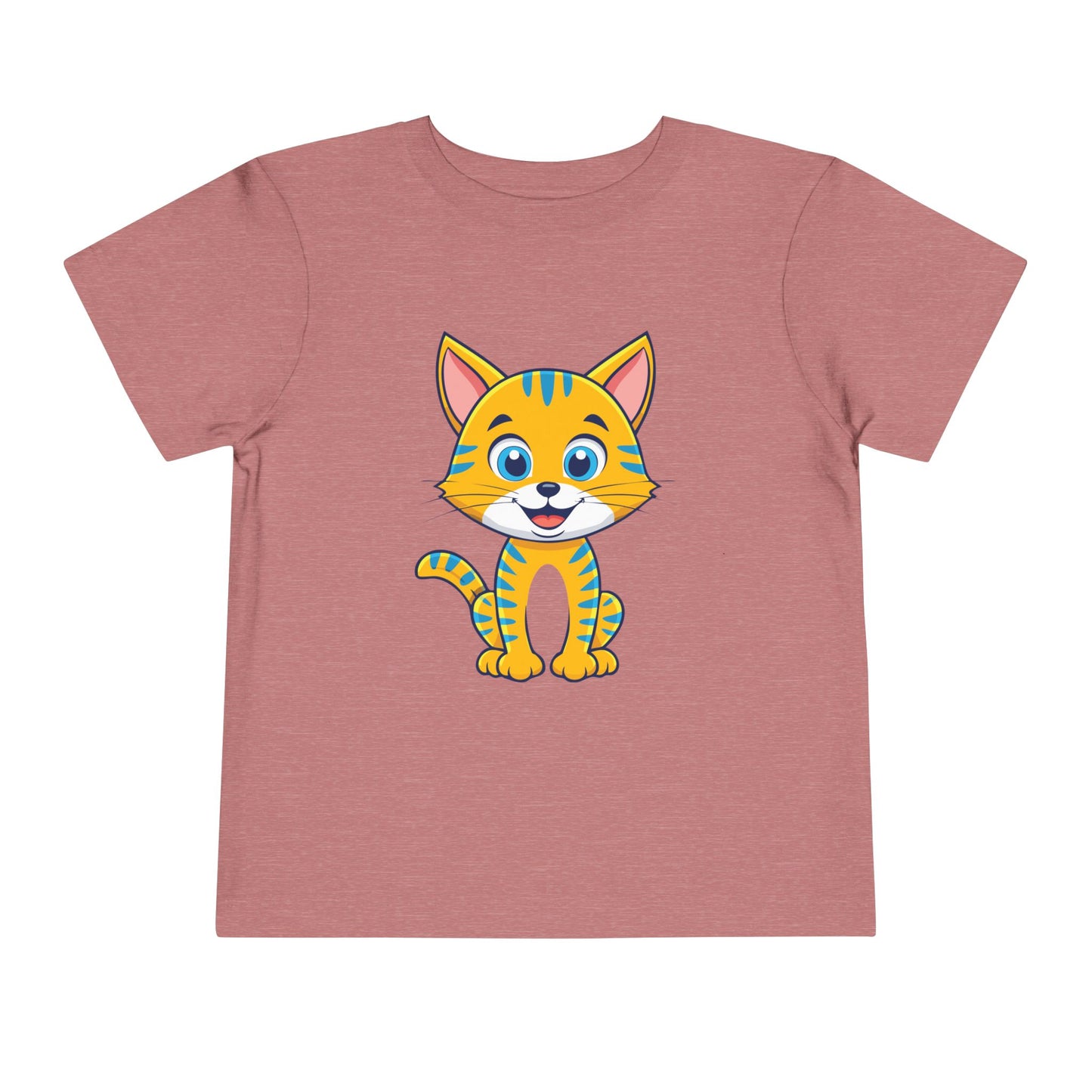 Bonita camiseta de manga corta para niños pequeños con gato: adorable camiseta con gráfico de gatito para niños (2 a 5 años)