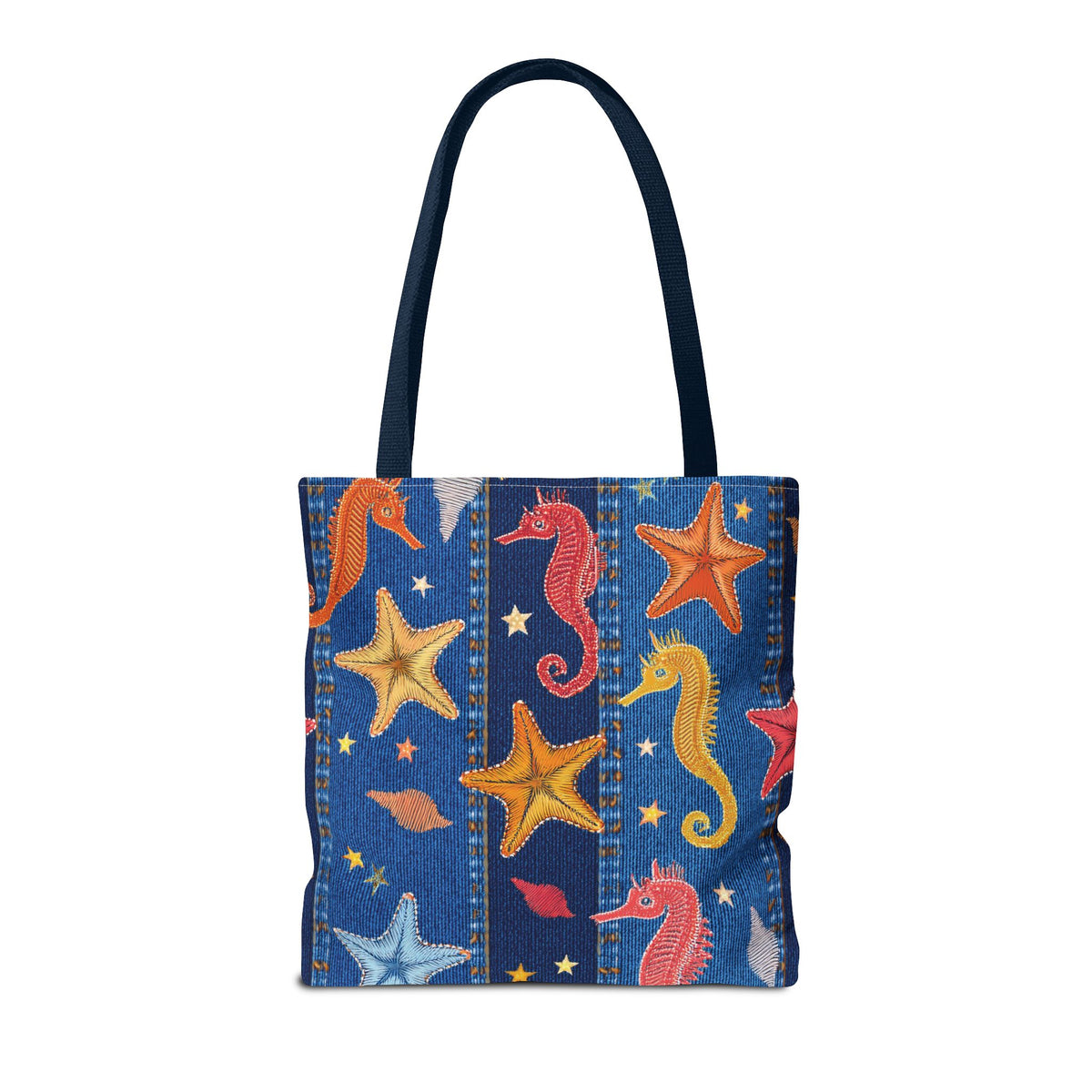 Denim Fabric Imitation Print Unisex Canvas Bag Poly Spun 3 Sizes Tote Bag 182-21