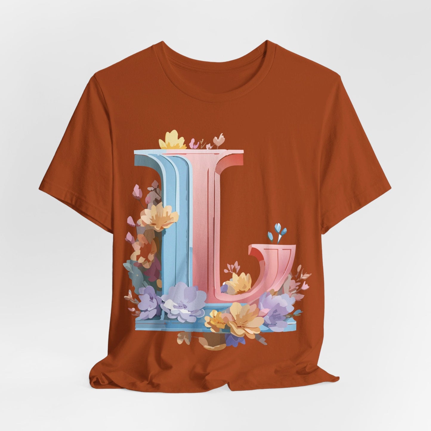 Letter L Shirt Graphic T Shirt Unisex Short Sleeve Vintage Inspired Artwork By Adelpha