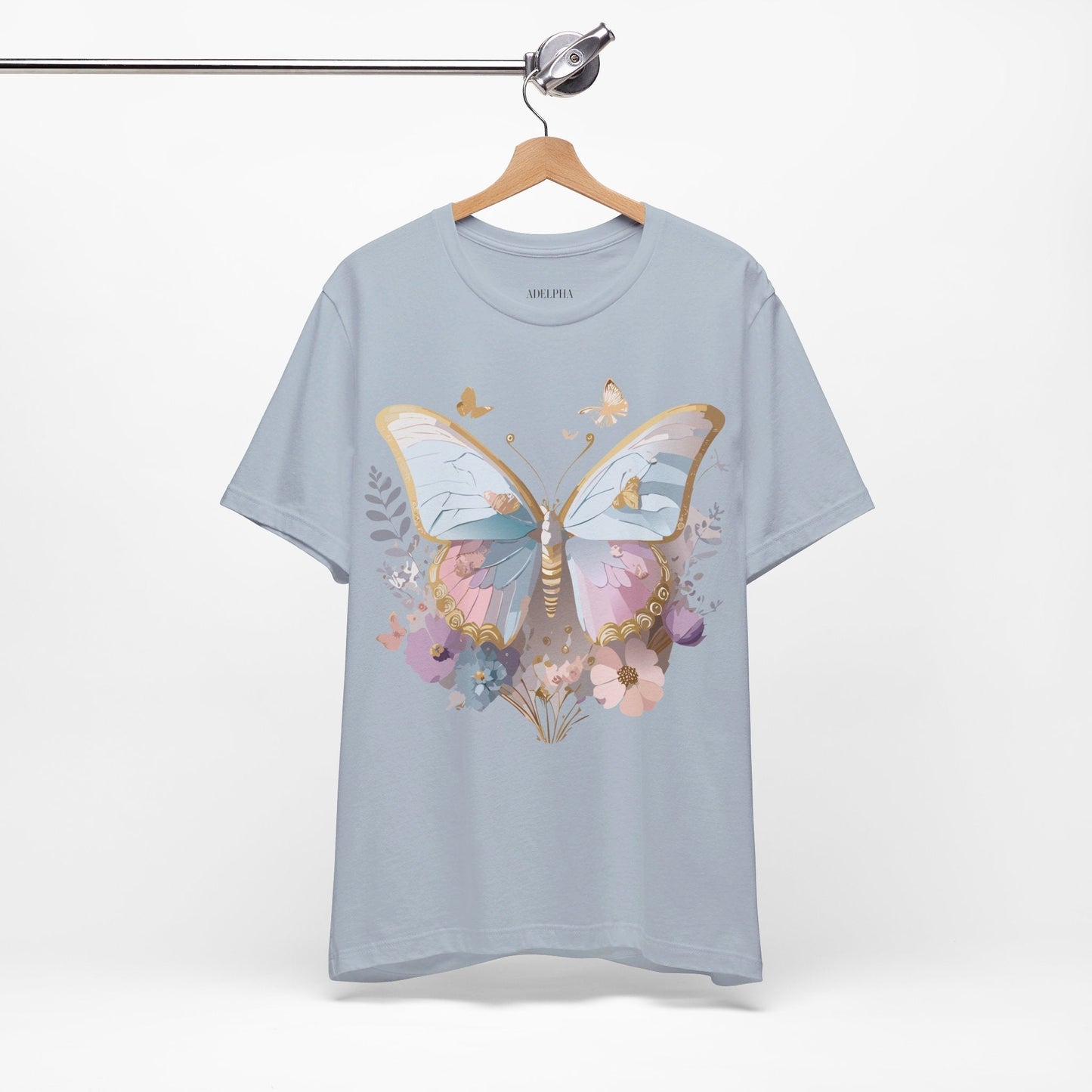 Unisex Graphic Tee Featuring Adelpha Artwork Vintage Butterfly Inspired Short Sleeve