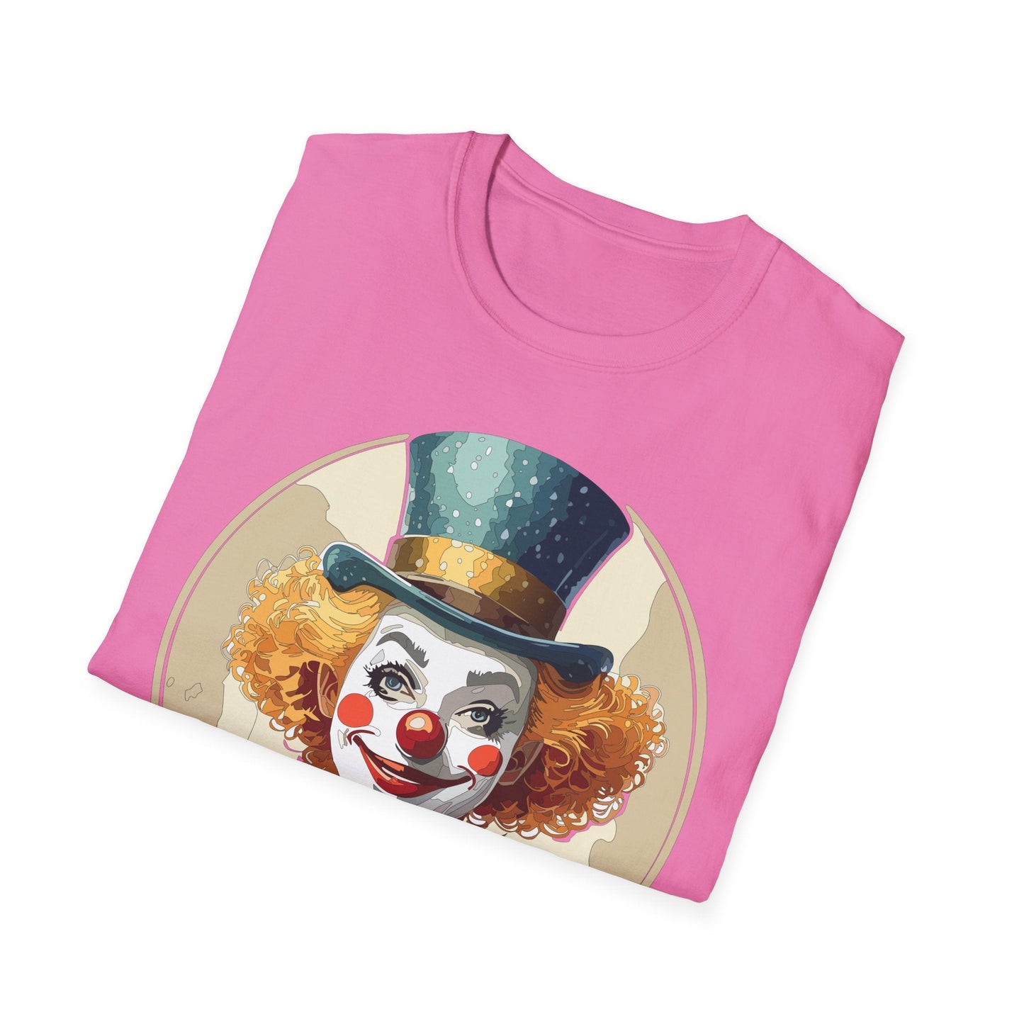 Clown Shirt Unisex T Shirt With Clown Circus Theme Funny Man Shirt Gildan Softstyle 64000
