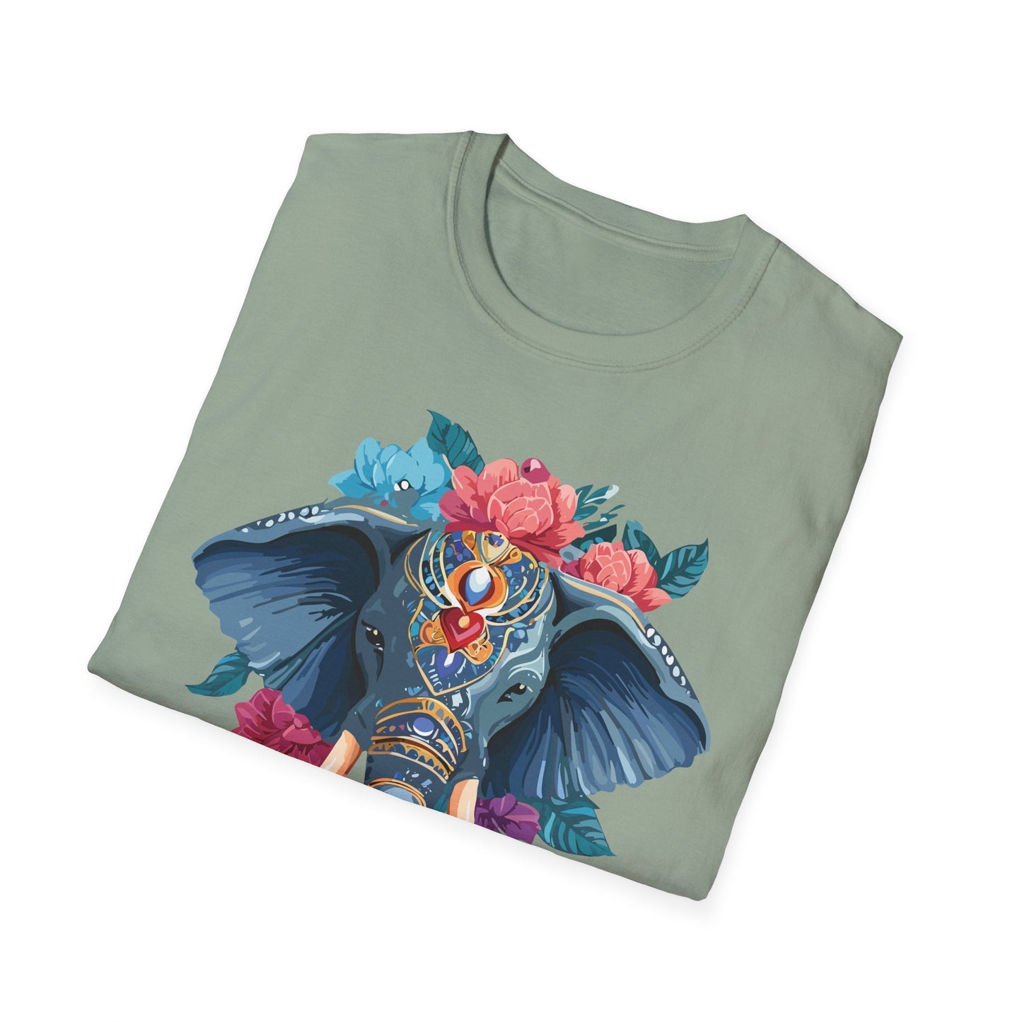 Elephant T Shirt Unisex Softstyle Tee Gildan 64000 100 Percent Ring Spun Cotton Fabric