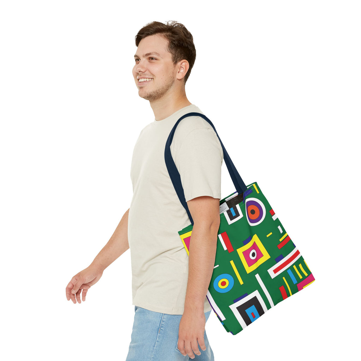 Bolsa de lona con estampados abstractos 