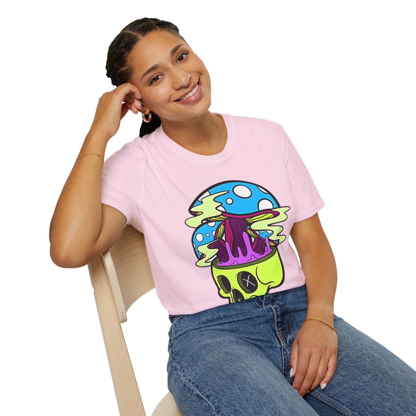 Skull Tee Shirt Unisex Skeleton Shirt With Art Design Gildan Softstyle Cotton Tee