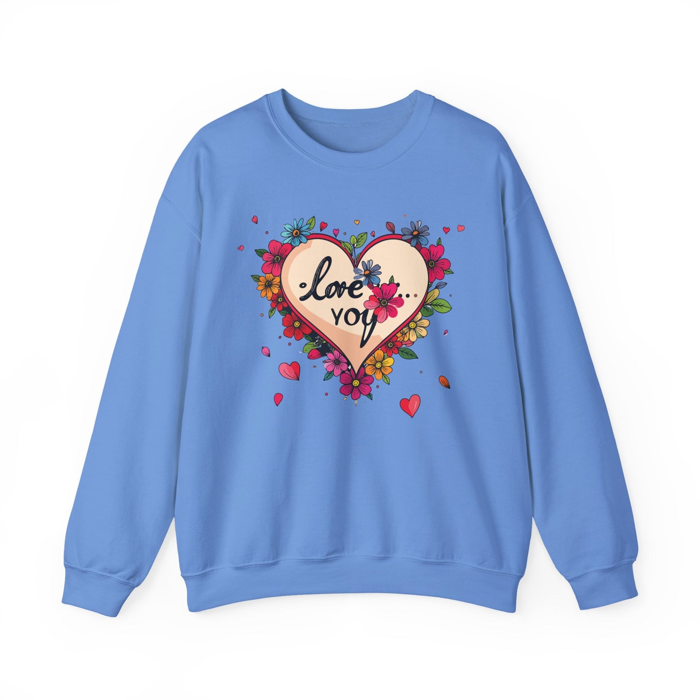 Big Heart Sweatshirt, Floral Heart Sweatshirt, Floral Love Sweatshirt, Valentine's Day Sweatshirt, Heart Floral Sweatshirt 109