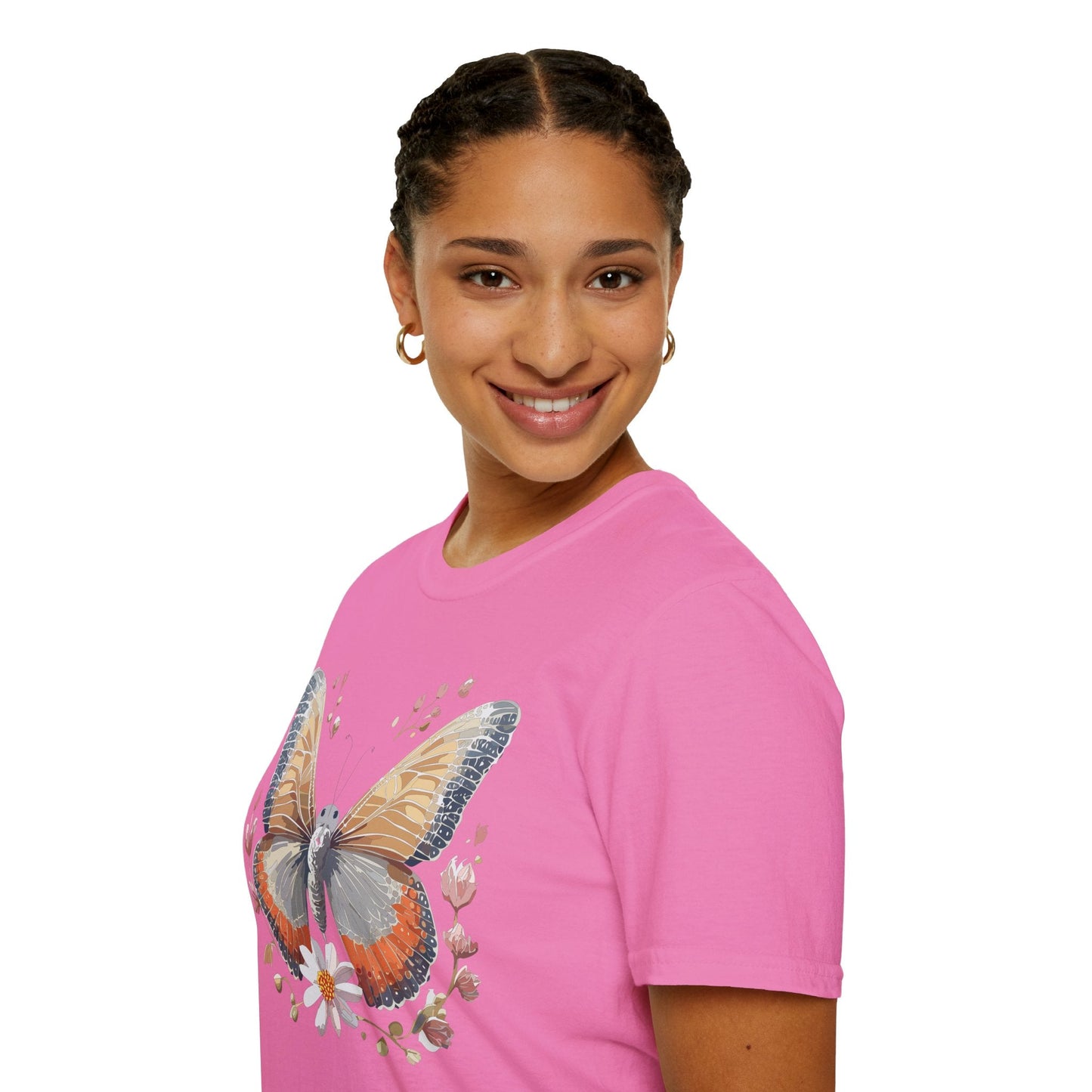 Unisex Butterfly T Shirt Softstyle Gildan 64000 Comfortable Durable Tee For Everyday Wear