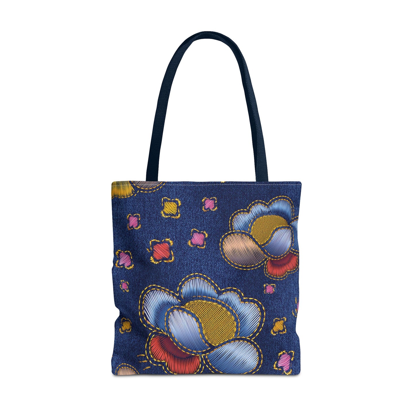 Denim Fabric Imitation Print Unisex Canvas Bag Poly Spun 3 Sizes Tote Bag 159-6