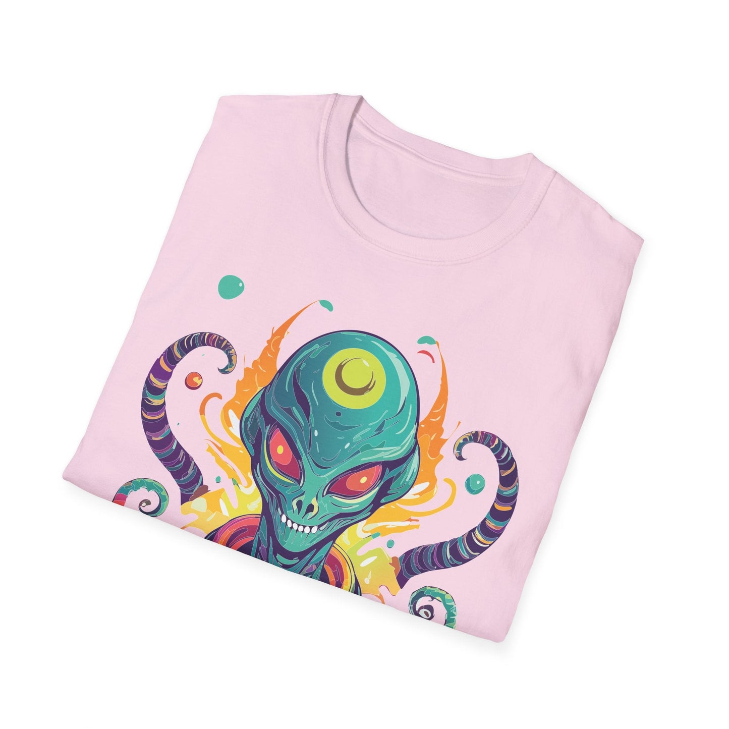 Alien Graphic Unisex Cotton Softstyle UFO Artwork Tee 7