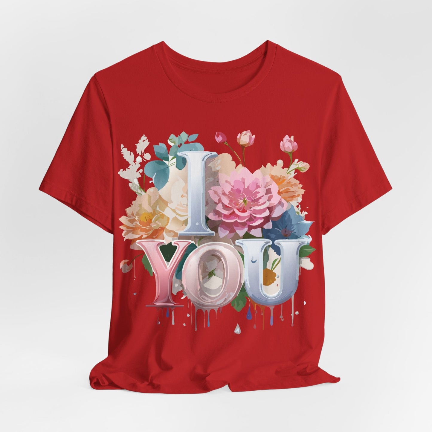 Valentine Day Graphic Unisex 100 Cotton Vintage Artwork with Love and Flower Design Tee 1