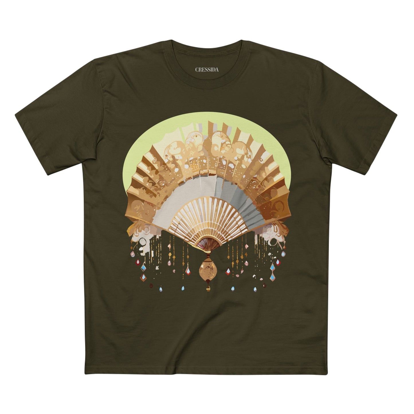 Antique Fan Graphic Design T-Shirt Unisex 100 Cotton Floral Carnival Artwork Tee 18