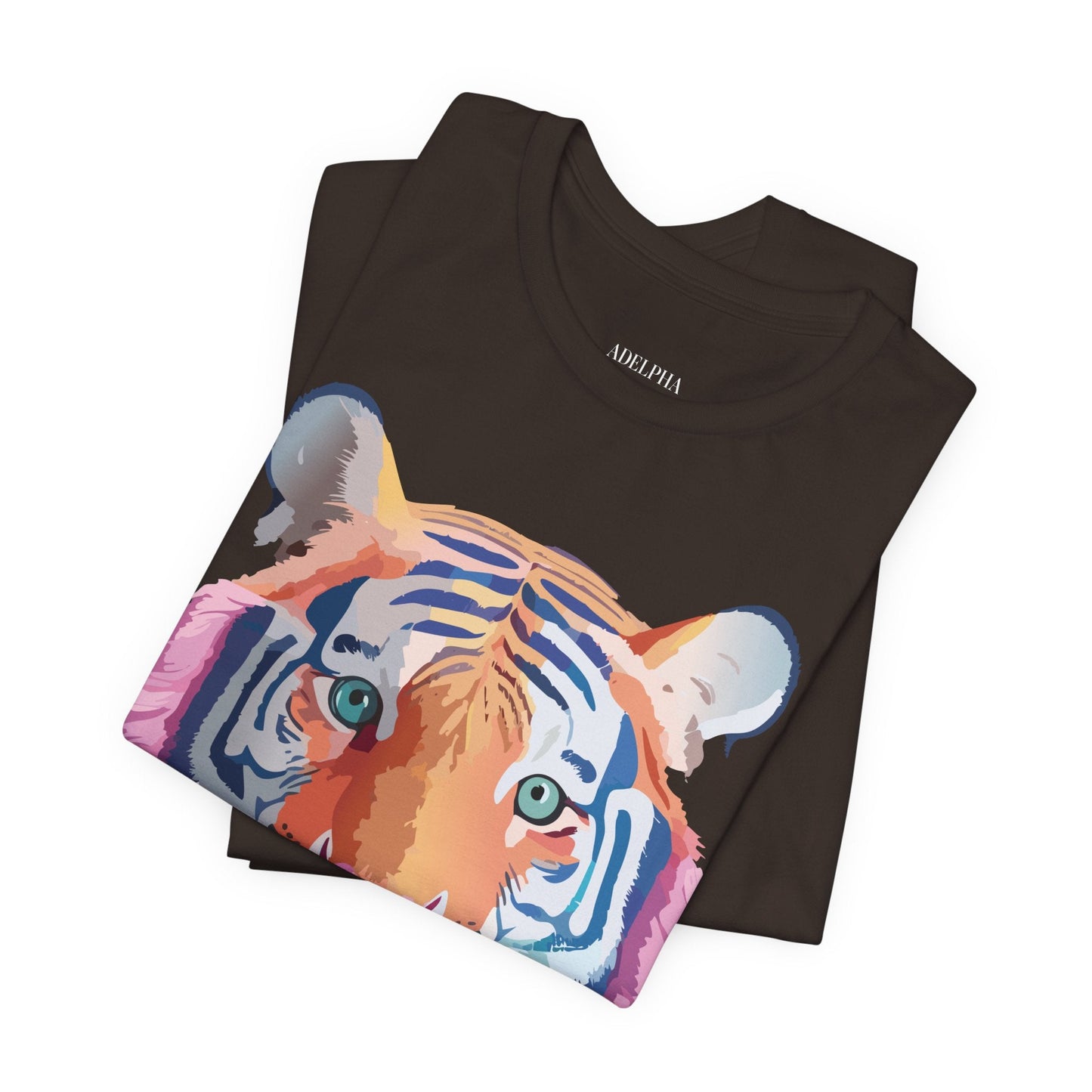 Tiger Graphic Unisex 100 Cotton Vintage Art with Animal Tee 17