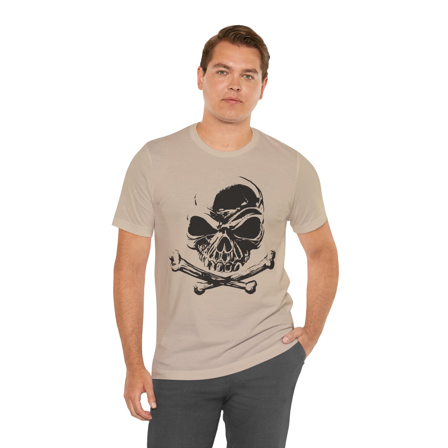 Black Skull Graphic Design Tee, Skull Shirt, Vintage Tees, Art Design T-Shirt, Vintage Graphic Tee, Art Shirts with Skulls
