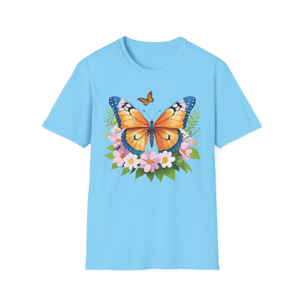 Monarch Butterfly Floral Butterfly Graphic Design Unisex 100 Cotton Gildan T-Shirt