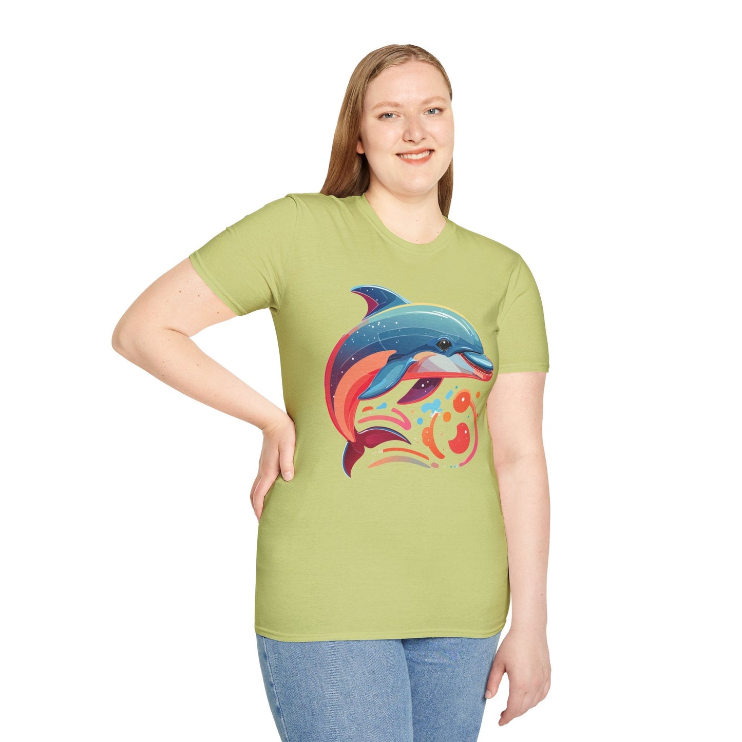 Gildan Softstyle Dolphin Shirt Unisex Short Sleeve Tee 100 Percent Ring Spun Cotton Comfortable Wear