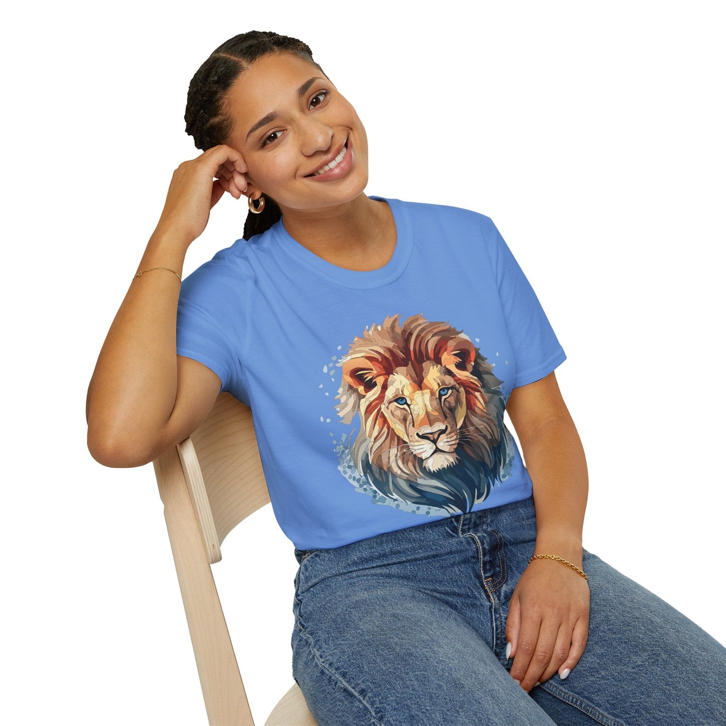 Unisex Lion Shirt Gildan Softstyle 64000 Tee 100 Percent Ring Spun Cotton