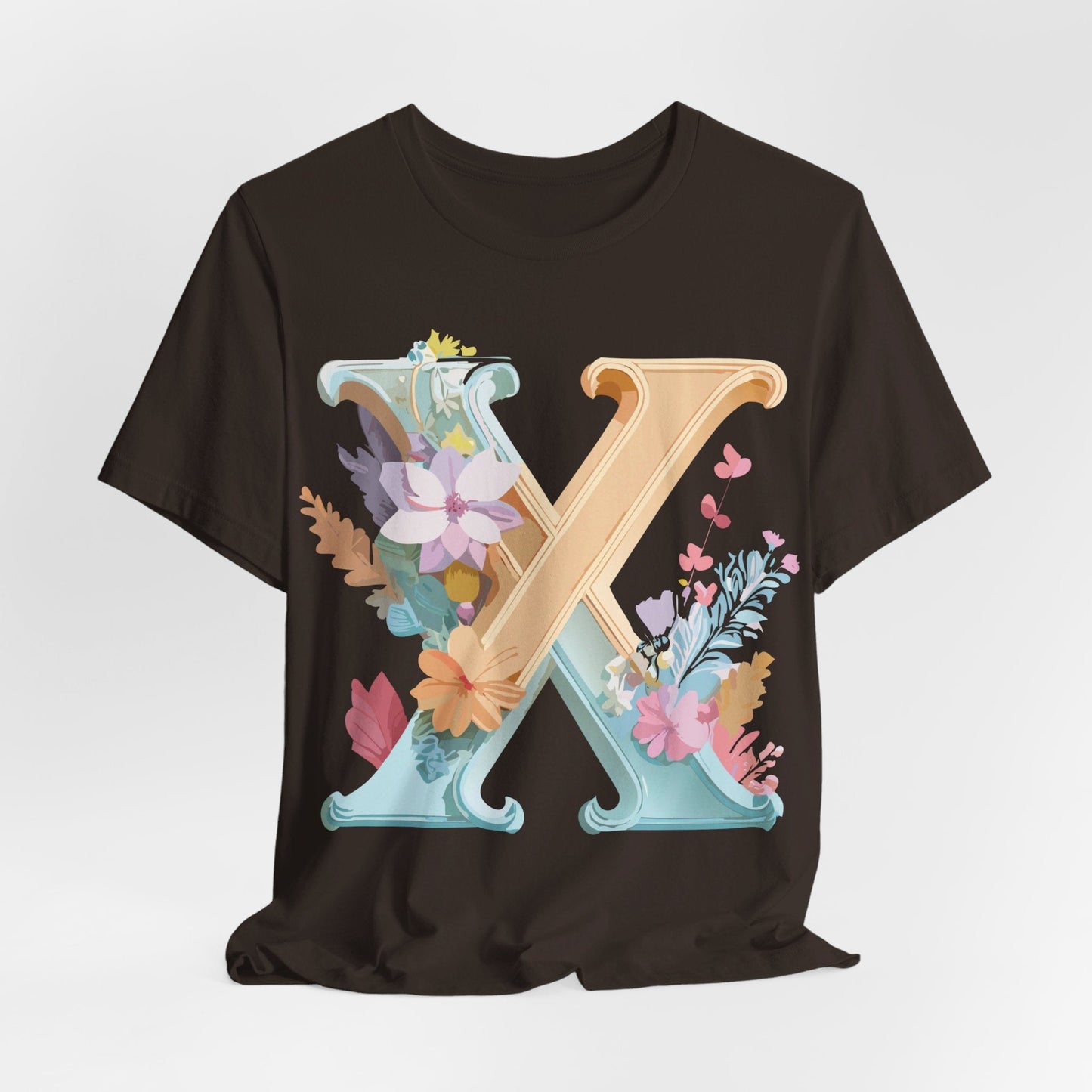 Letter X Shirt Graphic Tee Unisex Vintage Inspired Artwork By Adelpha Premium Comfort
