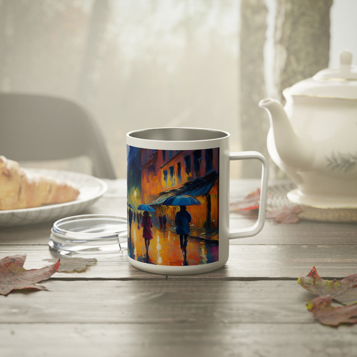 3 Art Design Insulated Coffee Mug Clear Lid 10oz Insulated Coffee Mug 10oz