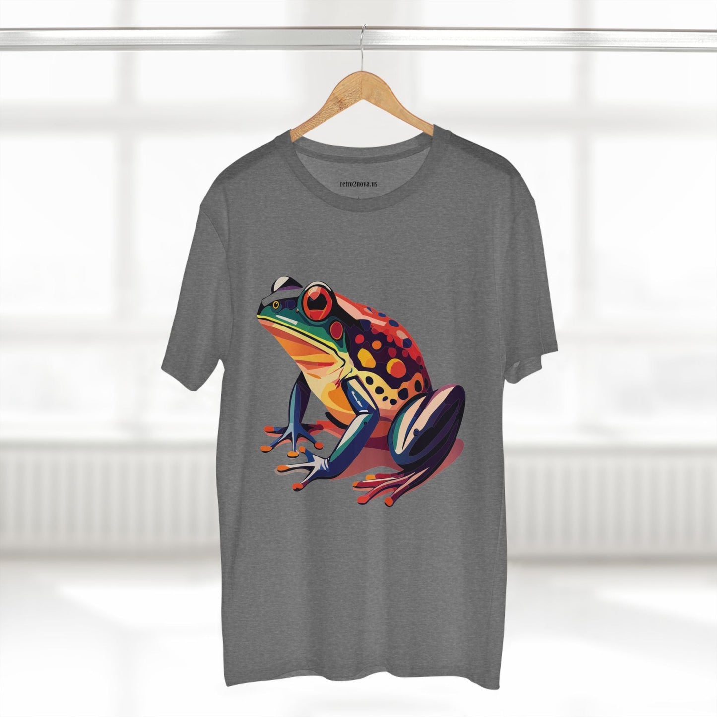 Unisex Frog Animal Shirt Art Tee By Retro2Nova Premium Cotton Staple Tee With Original Custom Artwork