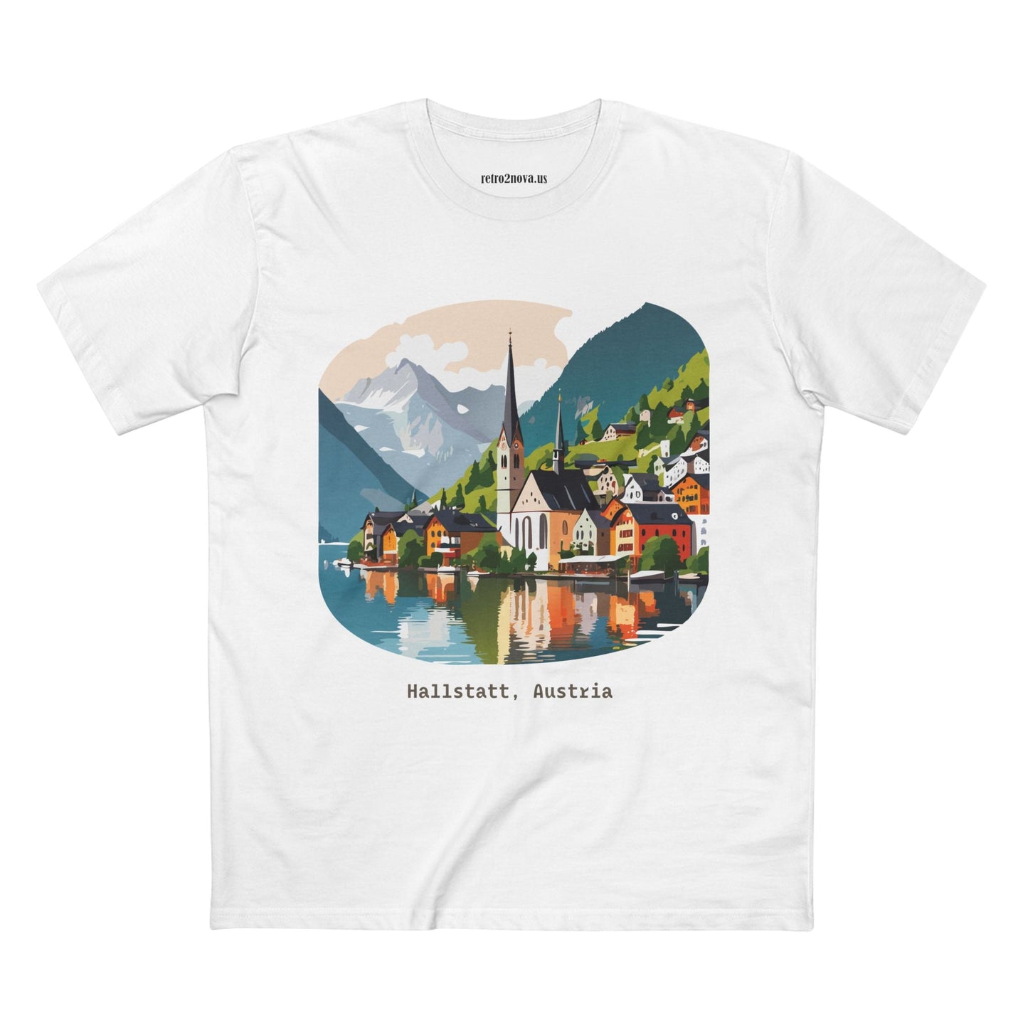 Austria Travel Shirt Unisex Premium Cotton Tee Featuring Original Art Design Retro2Nova