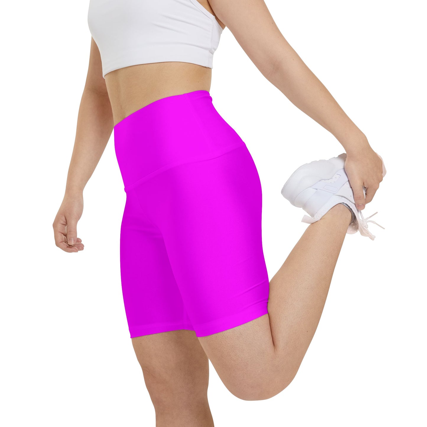 Magenta High-Rise Pink Biker Shorts — Women's Workout Activewear