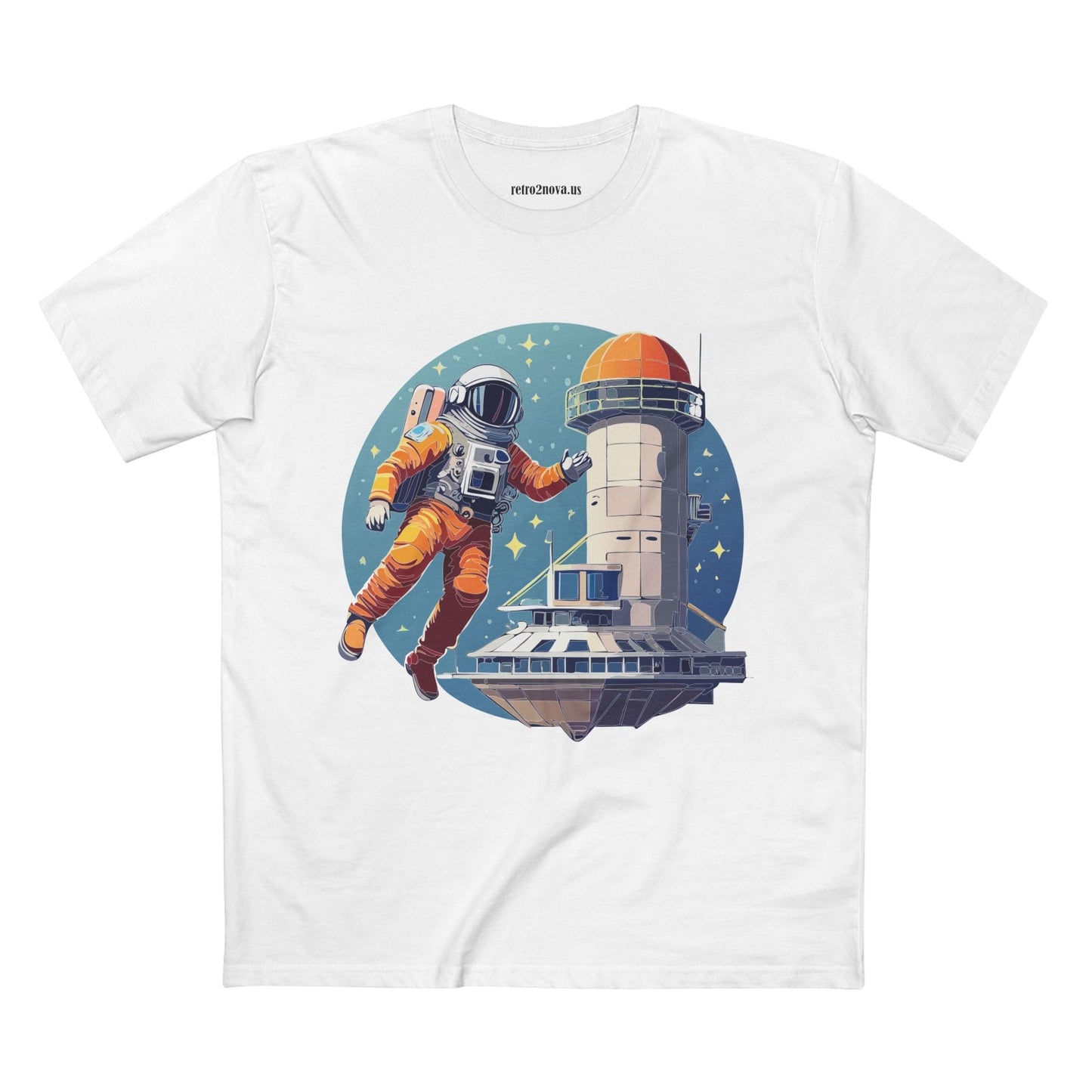 Cosmos Astronaut Shirt Unisex Premium Cotton Tee With Original Art Design Retro2Nova CS11
