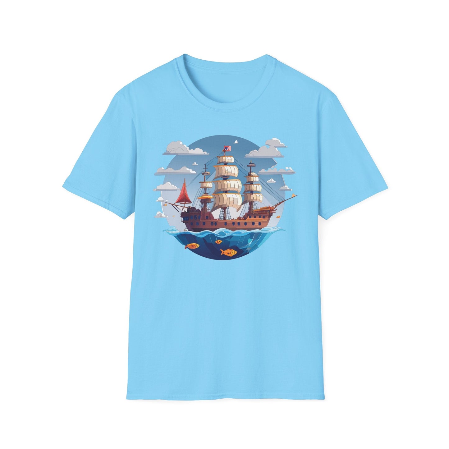 Ship T Shirts Frigate T Shirts Vessel Tee Shirt Unisex Softstyle Cotton Tee Gildan 64000
