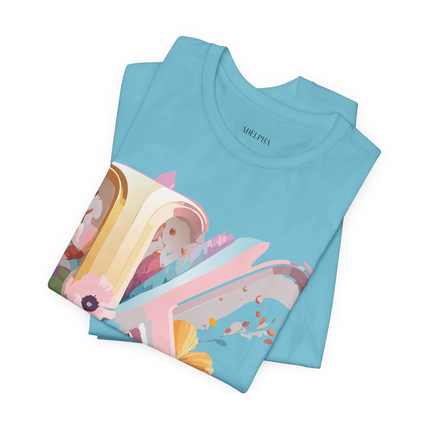 Letter K Graphic Tee Unisex Vintage Inspired Art Design Short Sleeve Shirt Adelpha