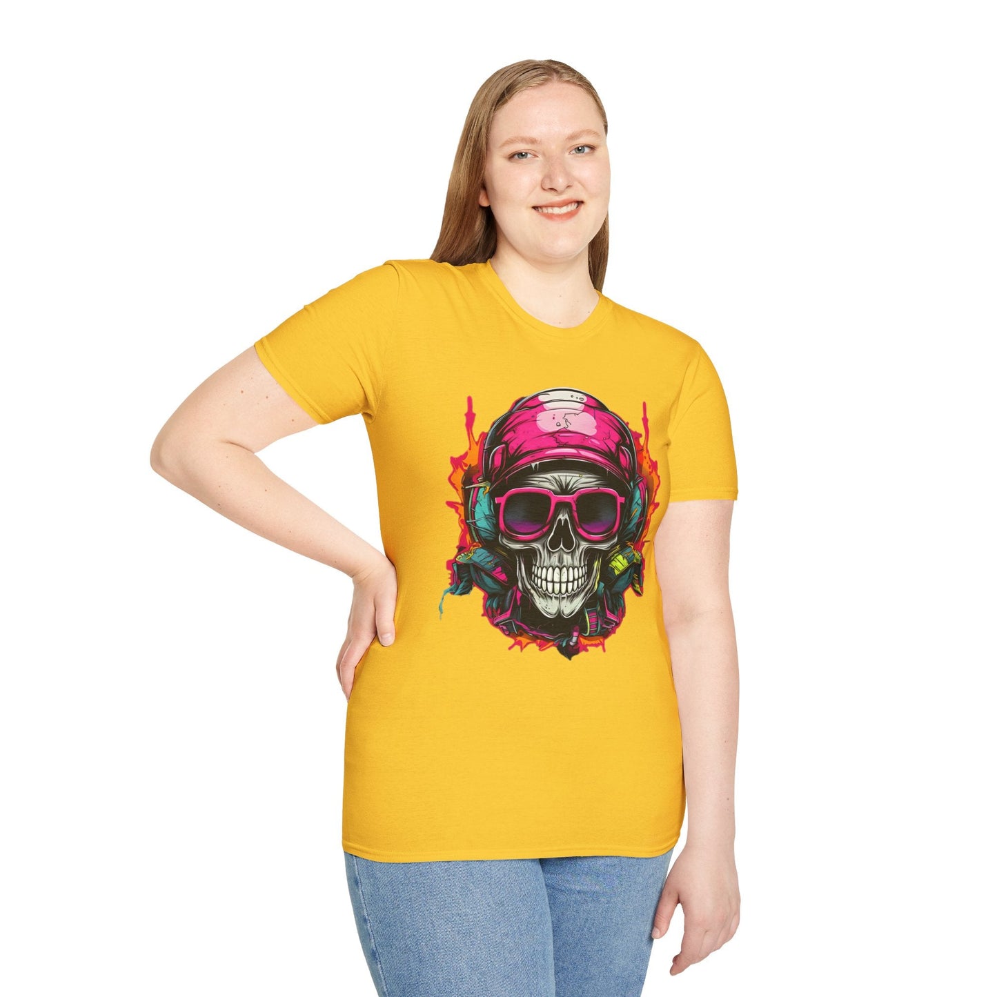 Skull Graphic Unisex Cotton T-shirt with Skeleton Artwork Design 25