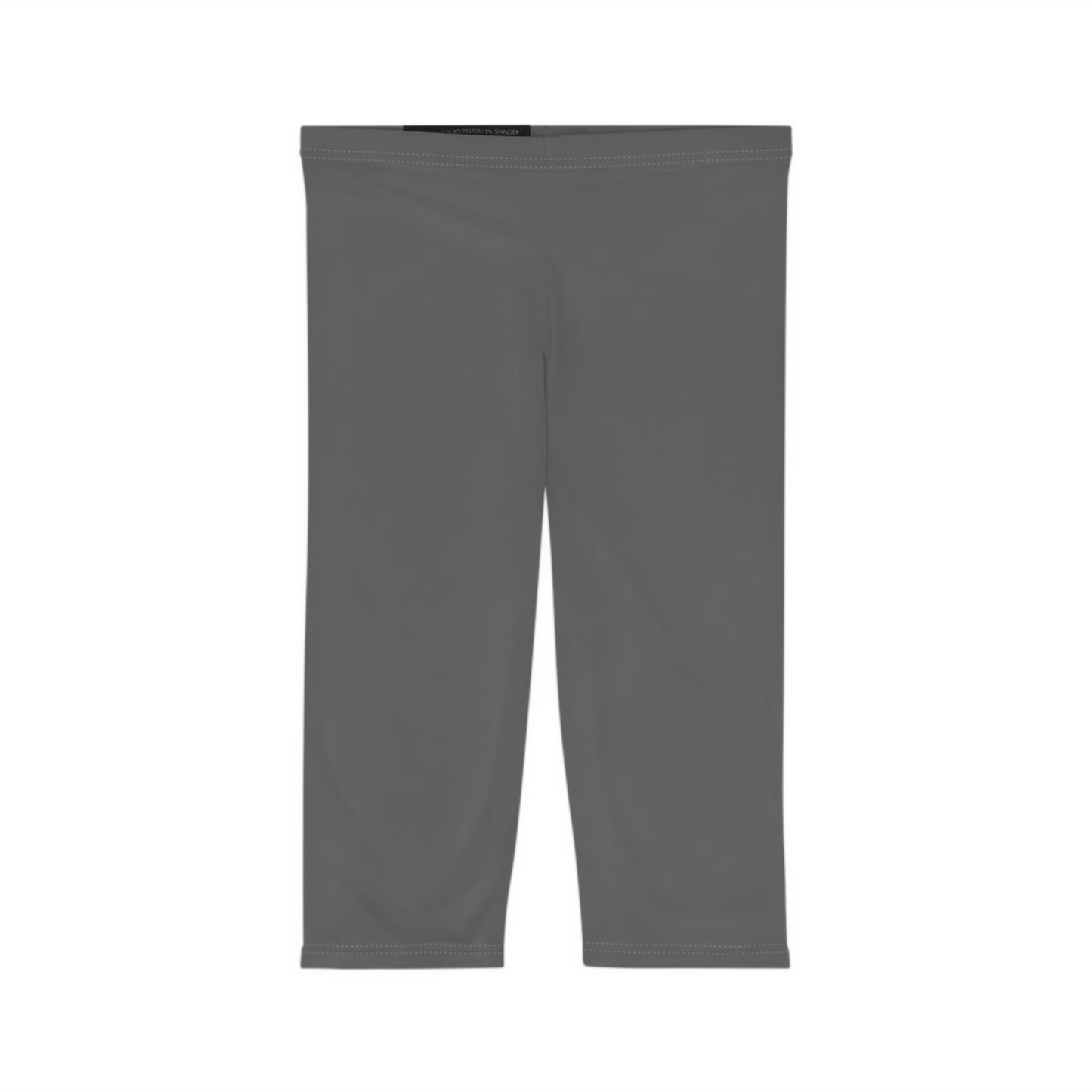 Dim Grey Color Women's Brushed Suede Poly Span Casual Capri Leggings XS-2XL