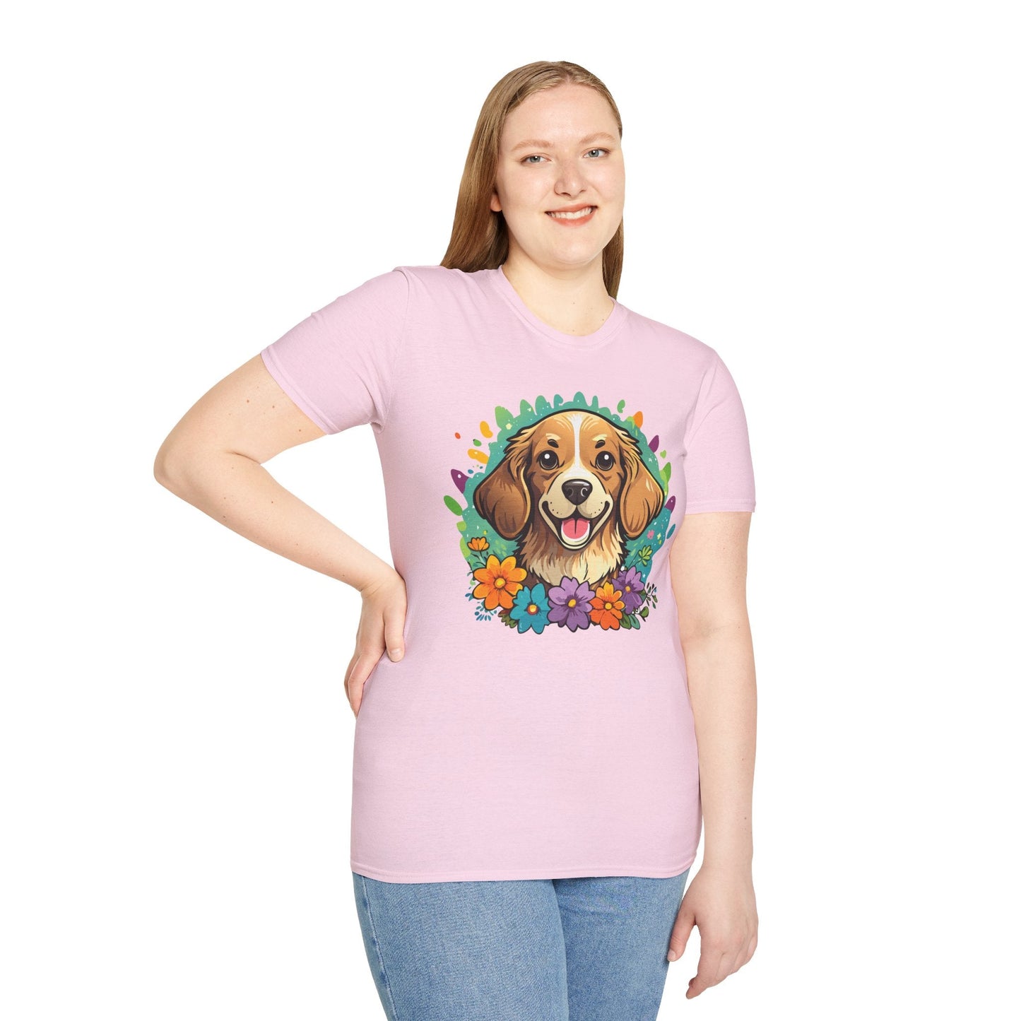 Dog Lover Unisex Animal Print T Shirt Cotton Tee Gildan Softstyle 64000