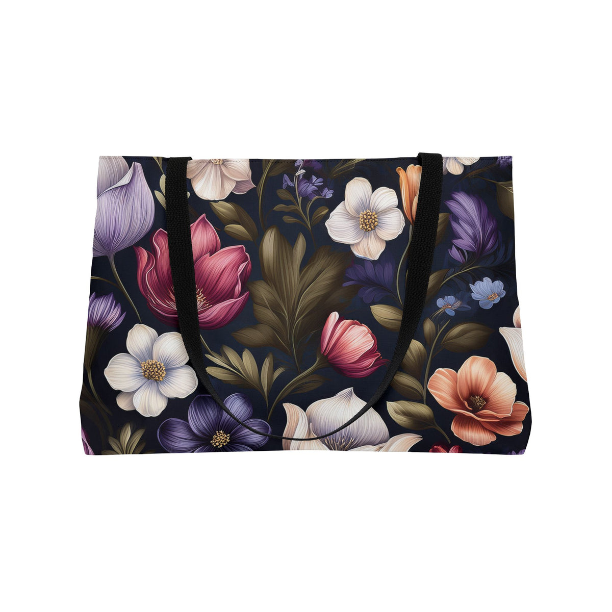 Floral Print Poly Canvas Weekender Bag 12