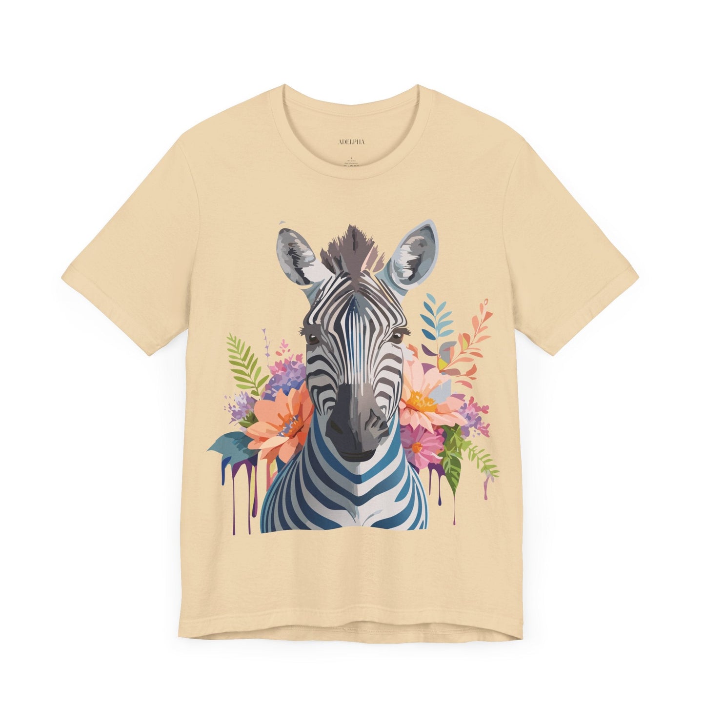 Adelpha Vintage Inspired Graphic Tee Unisex Jersey Short Sleeve Zebra Art Shirt Collection