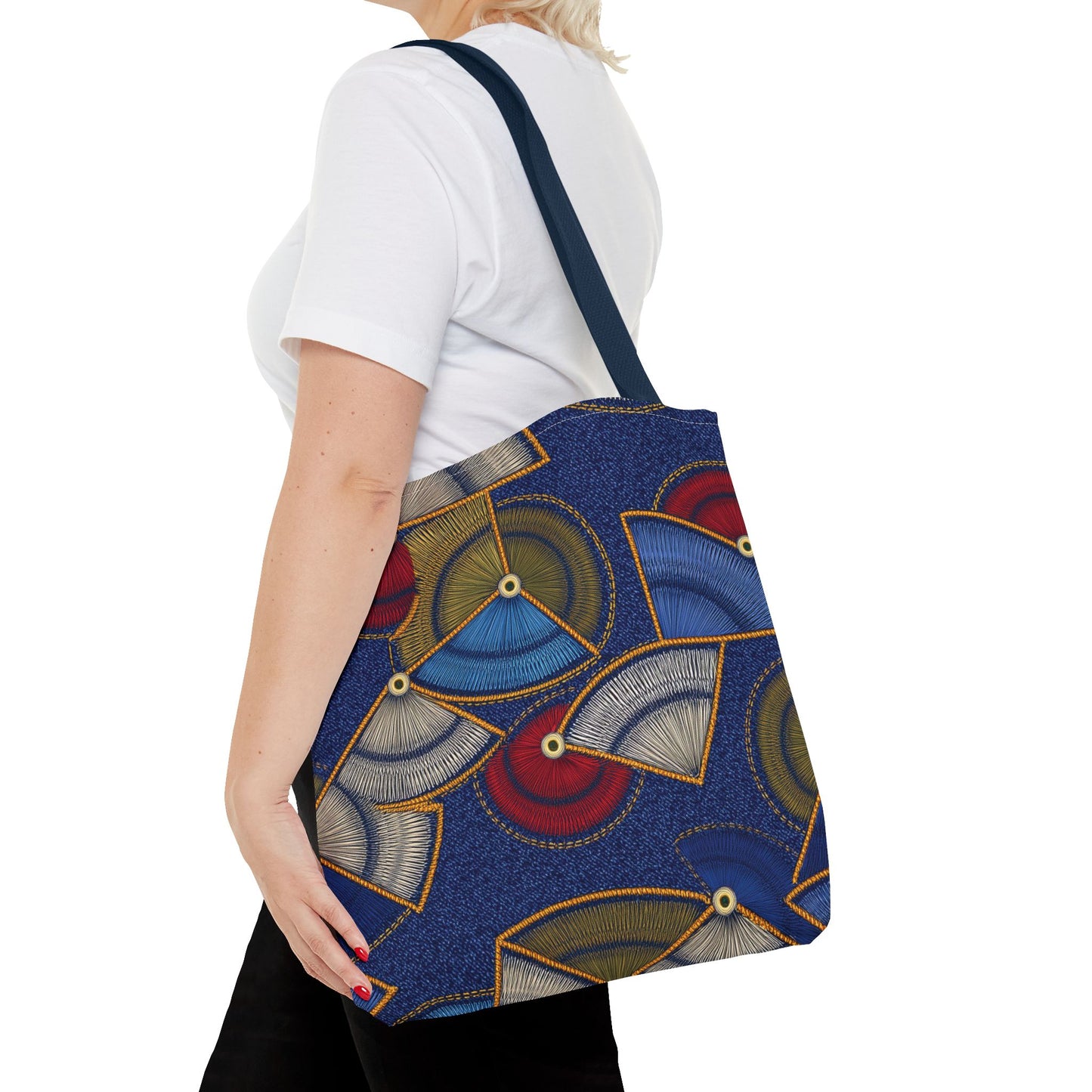 Denim Fabric Imitation Print Unisex Canvas Bag Poly Spun 3 Sizes Tote Bag 142