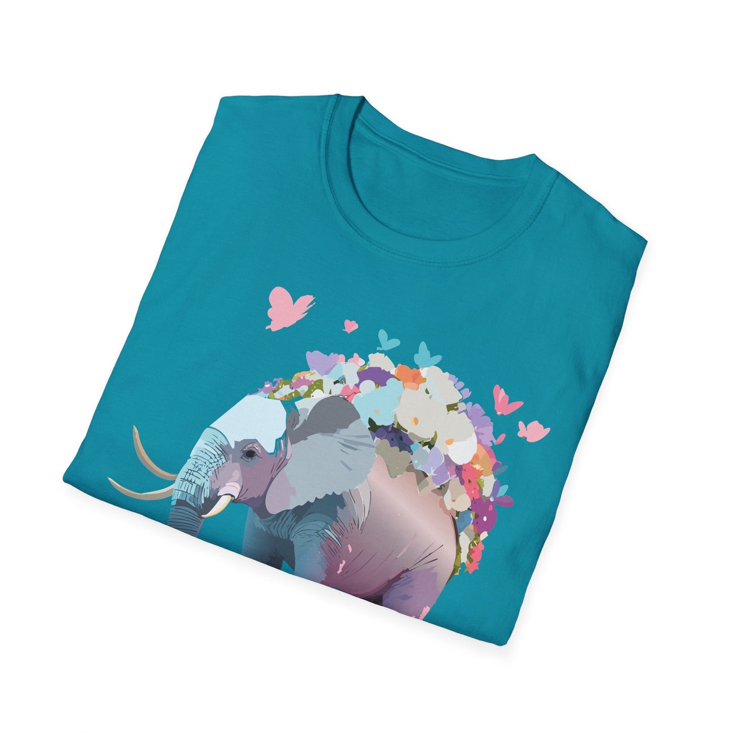 Elephant Graphic T Shirt Unisex Cotton Softstyle Tee Gildan 64000 Elephant Design For Animal Lovers