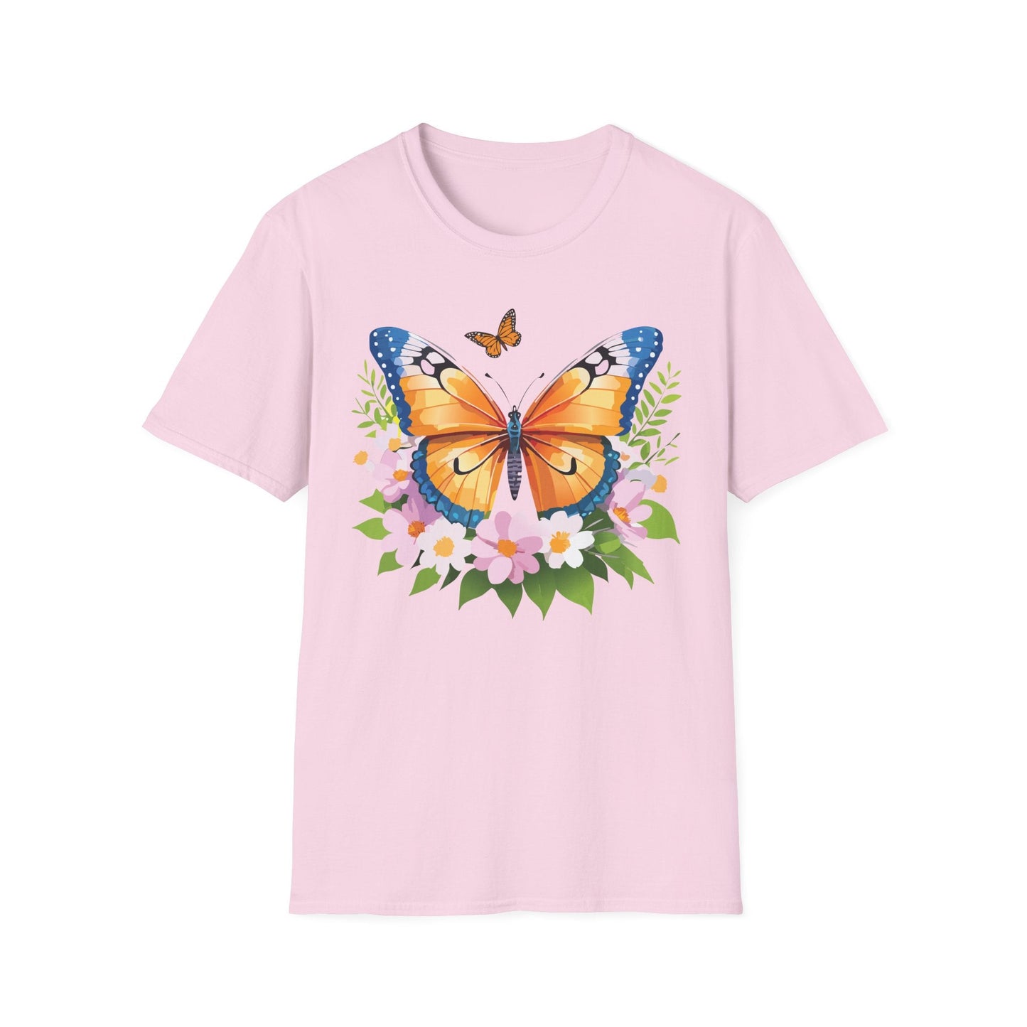 Butterfly Shirt Unisex Cotton Tee Monarch Butterfly Design Gildan Softstyle 64000 Short Sleeve