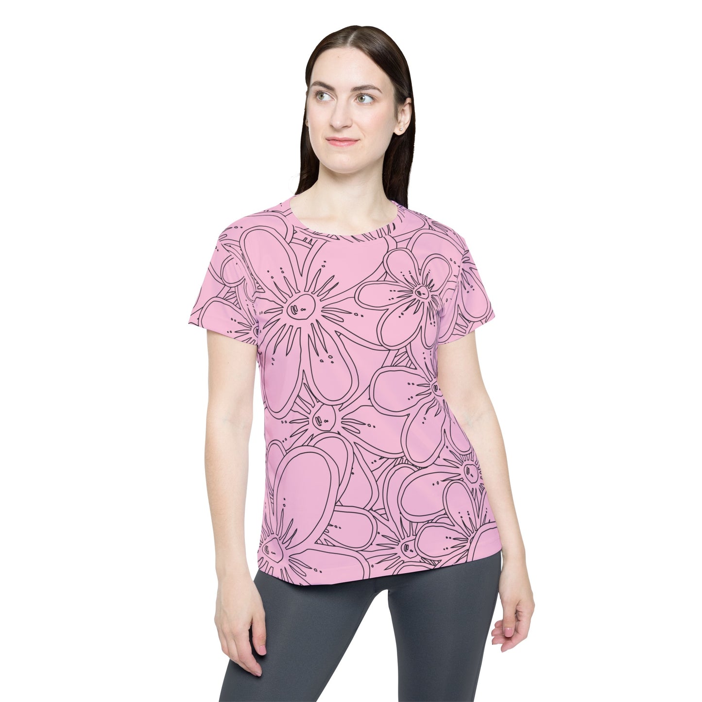 Poly Jersey Tee Shirt with floral prints