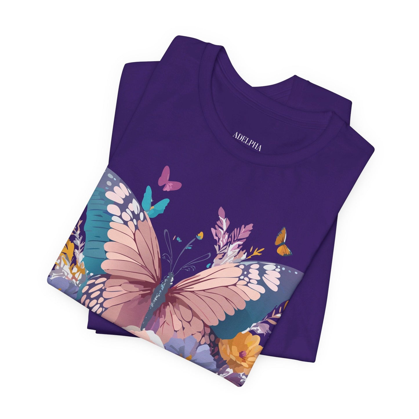 Butterfly Graphic Unisex 100 Cotton Lightweight Vintage Floral Design Jersey Tee 43