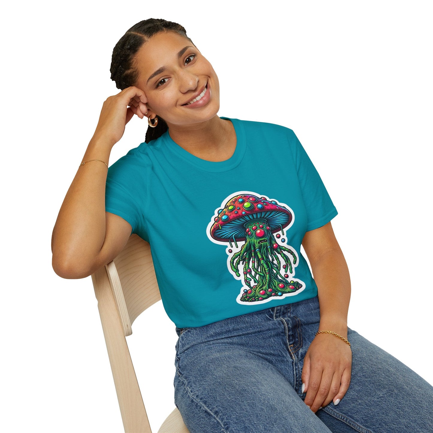 Mashroom Tee Shirt Unisex Funny Mashroom Shirt With Fungus Art Design Gildan Softstyle 64000