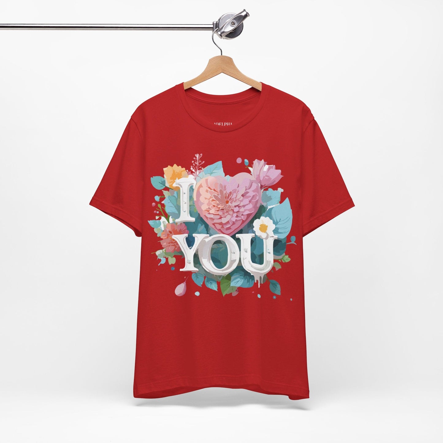 Valentine Day Graphic Unisex 100 Cotton Vintage Artwork with Love and Flower Design Tee 9