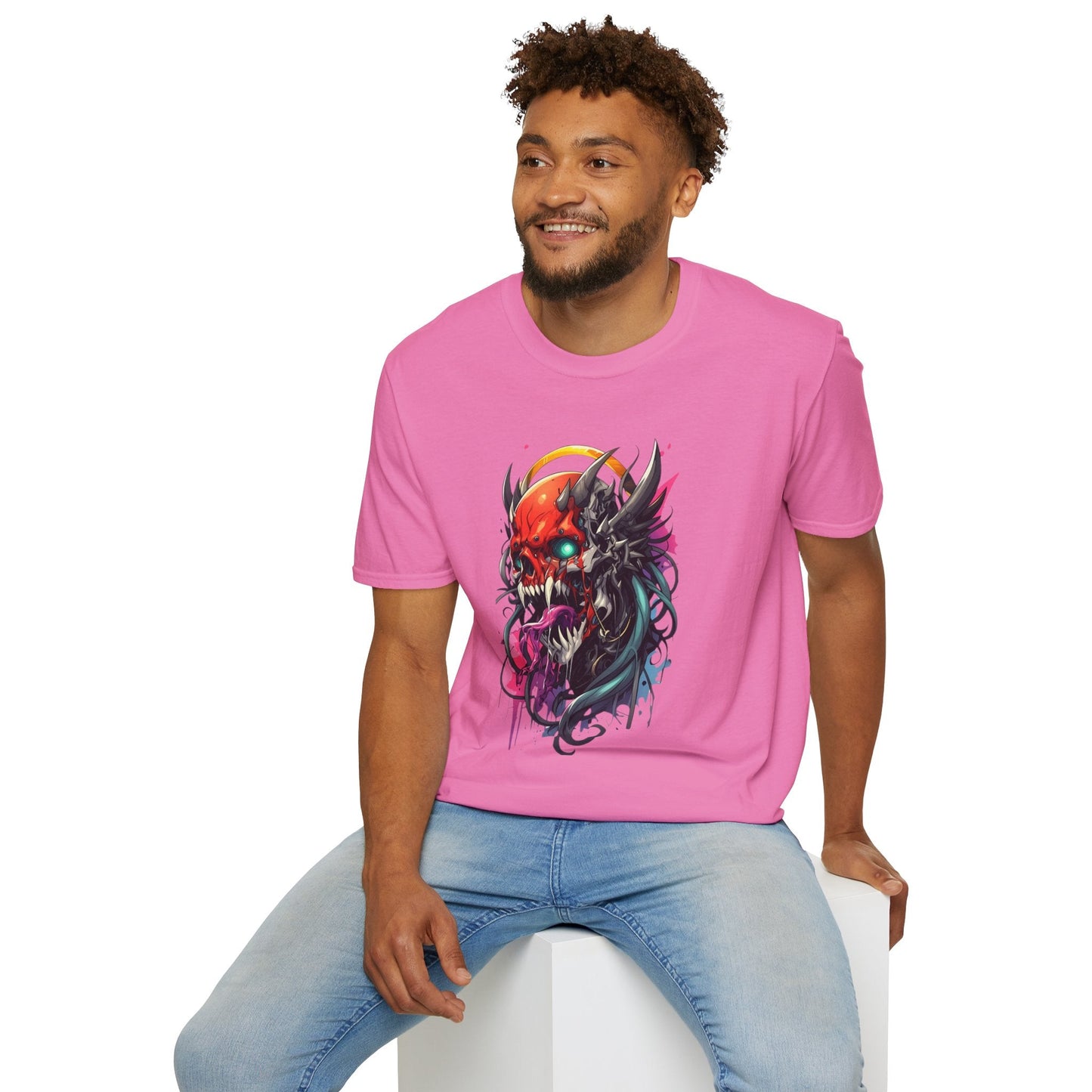 Skull Tee Shirt Unisex Skeleton Art Design Gildan Softstyle 64000 100 Percent Ring Spun Cotton