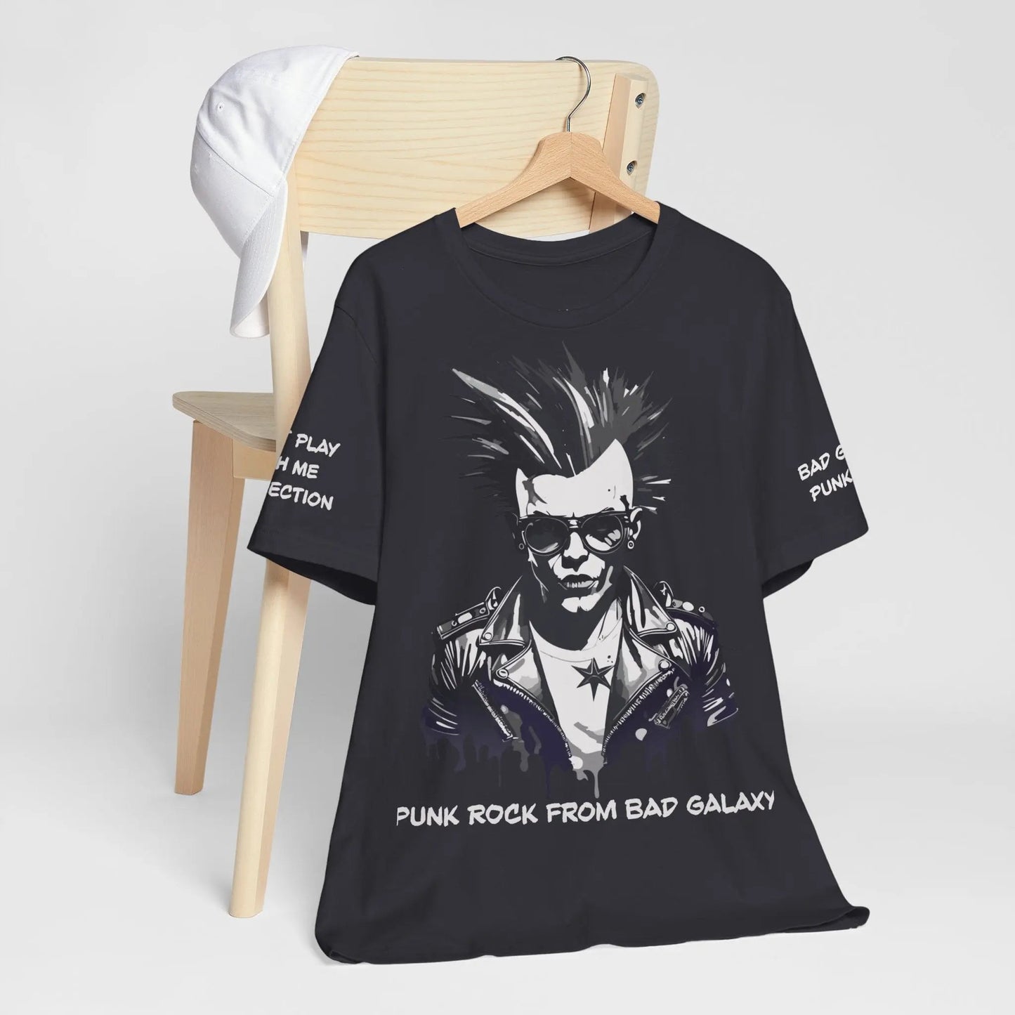 Bad Galaxy Punk Rock Tee Shirt Lightweight Fabric Made To Order 100 Percent Cotton Eco Friendly Inks