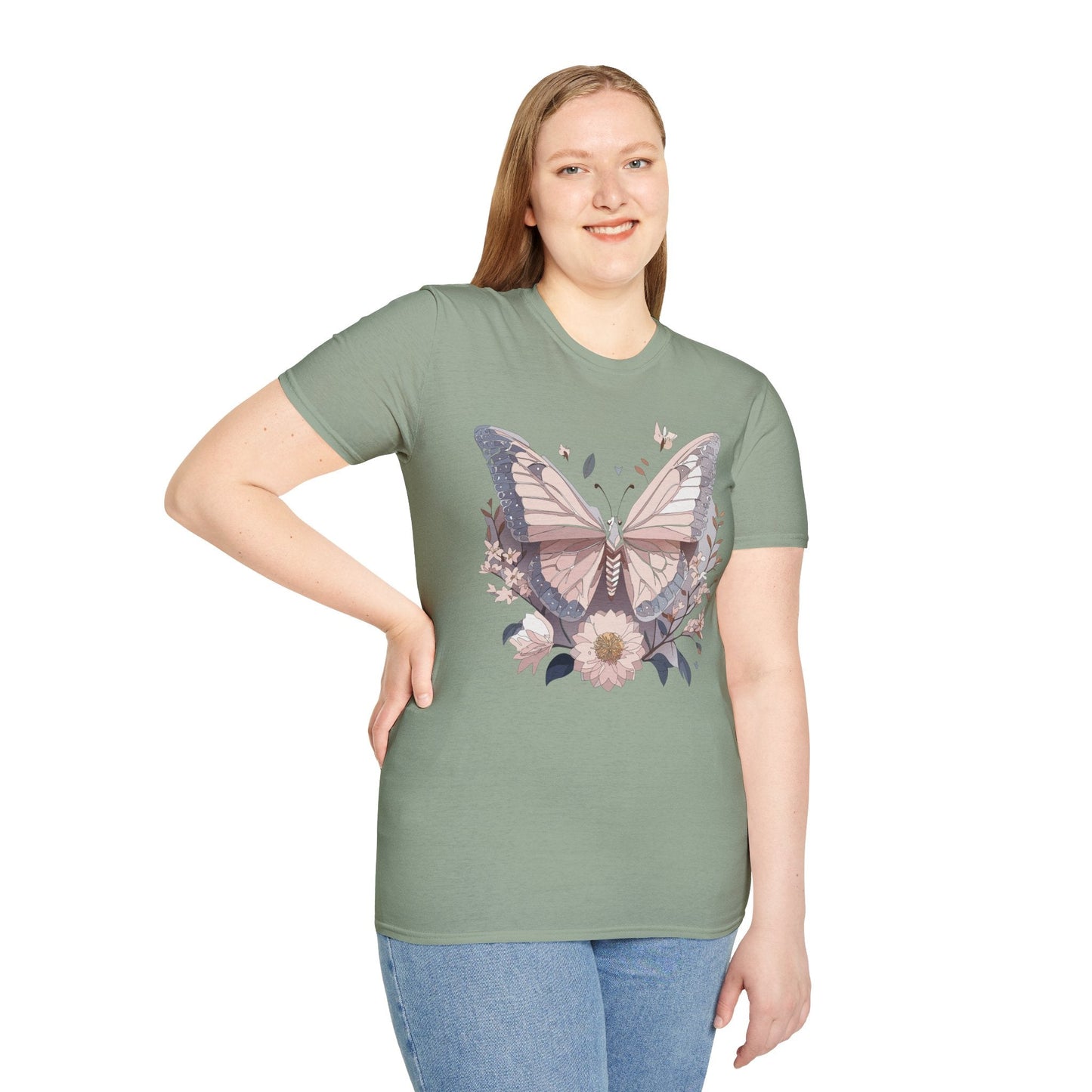Butterfly Shirt Unisex Gildan Softstyle 64000 Monarch Butterfly Tee 100 Percent Ring Spun Cotton