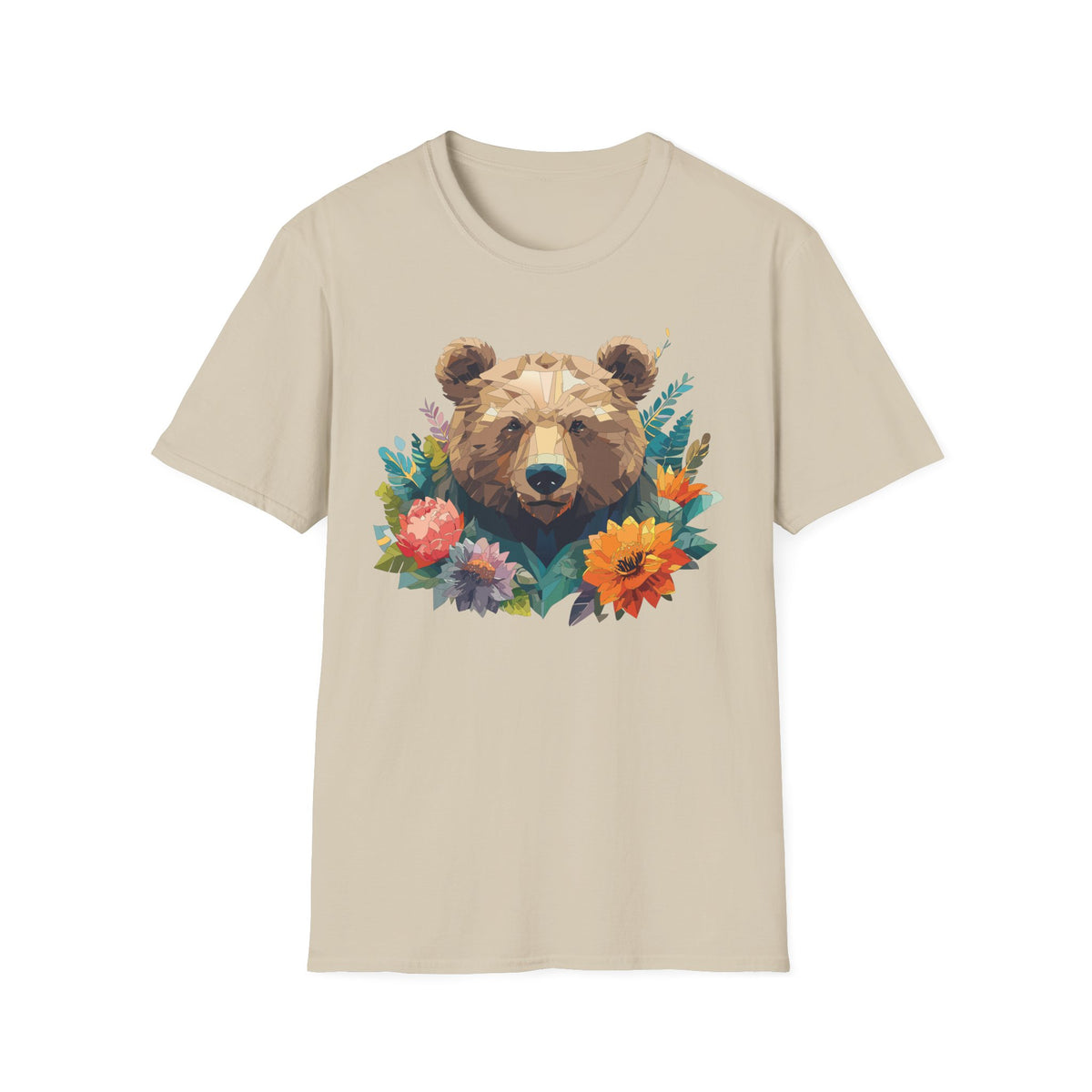 Geometric Bear Floral Shirt | T-Shirt