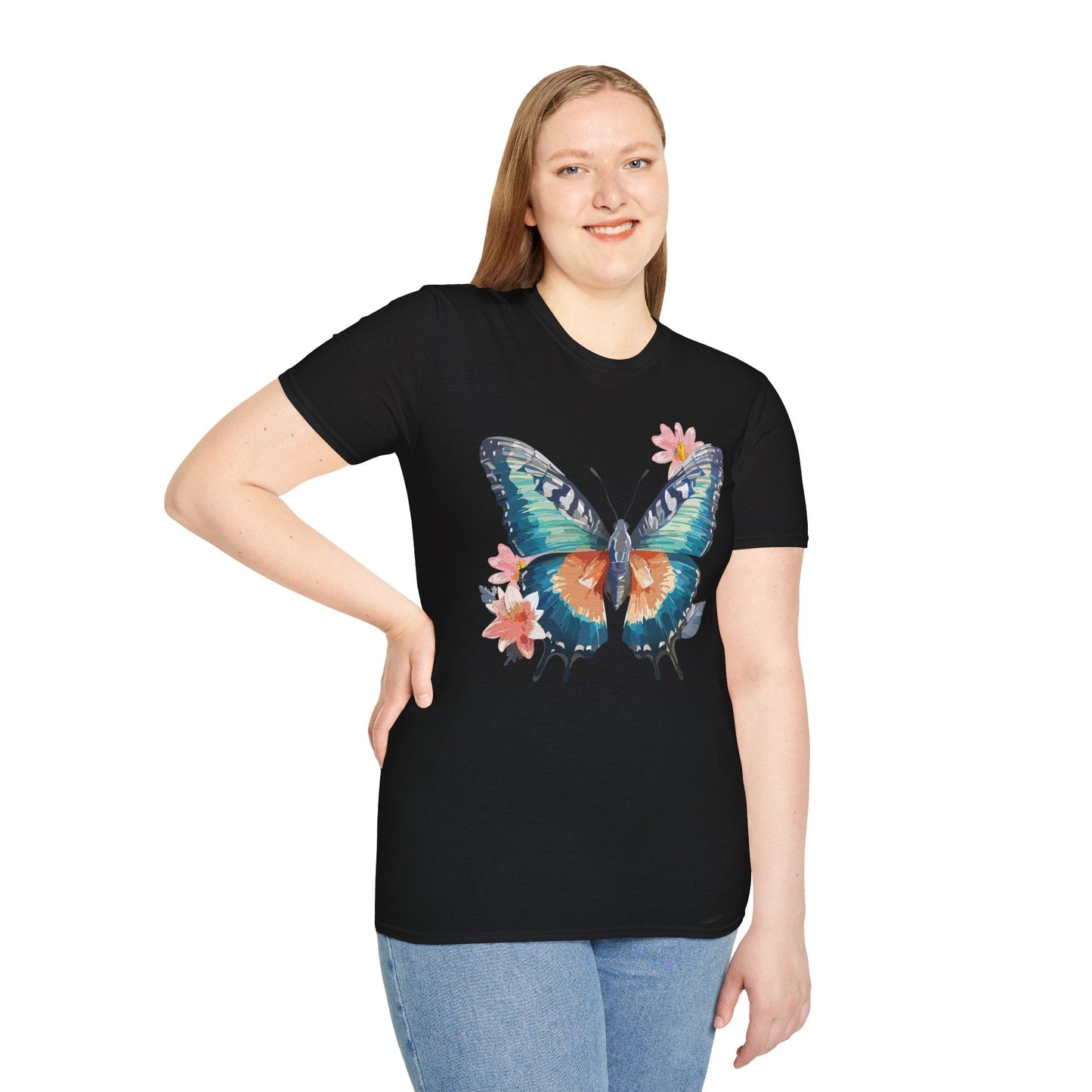 Butterfly T Shirt Unisex Cotton Tee Monarch Butterfly Design Softstyle 64000 Gildan Brand Quality