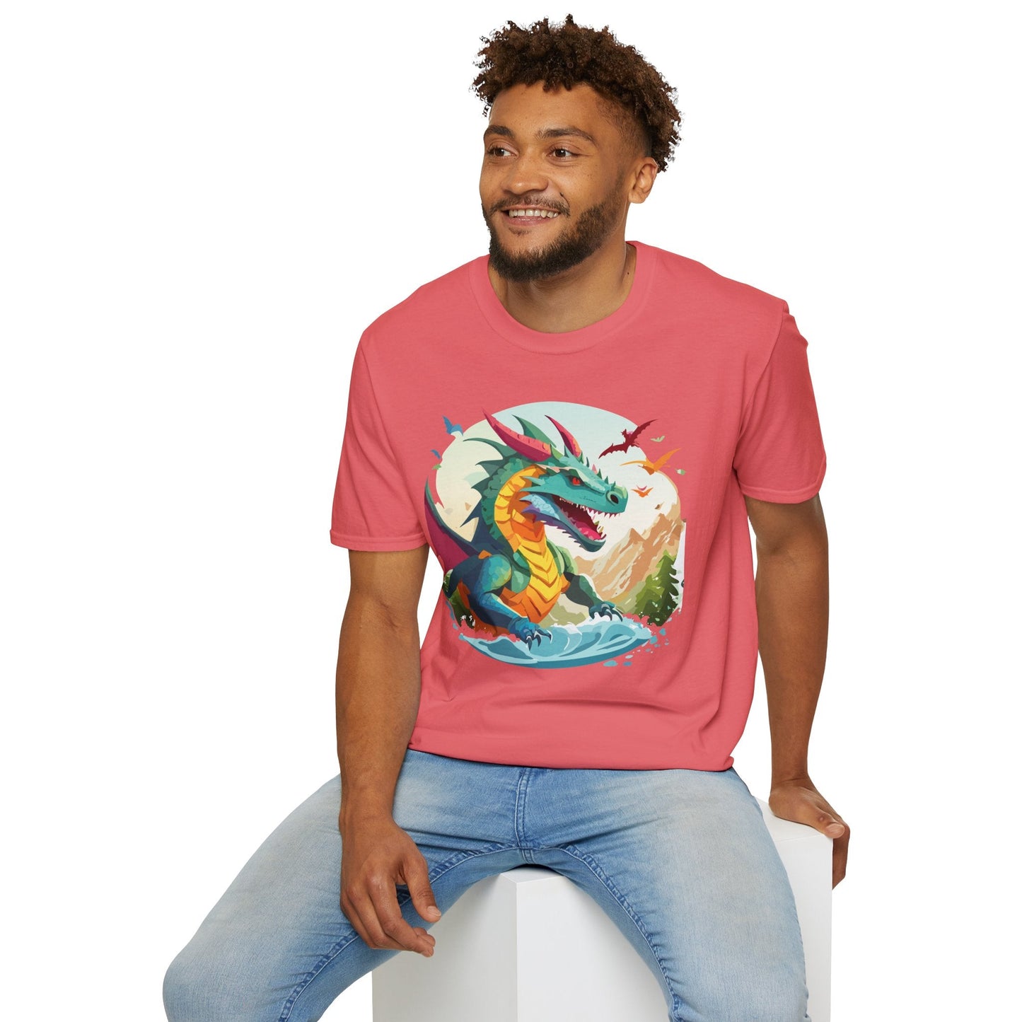 Dragon T Shirt Unisex Animal Tee Softstyle 64000 Premium 100 Percent Ring Spun Cotton