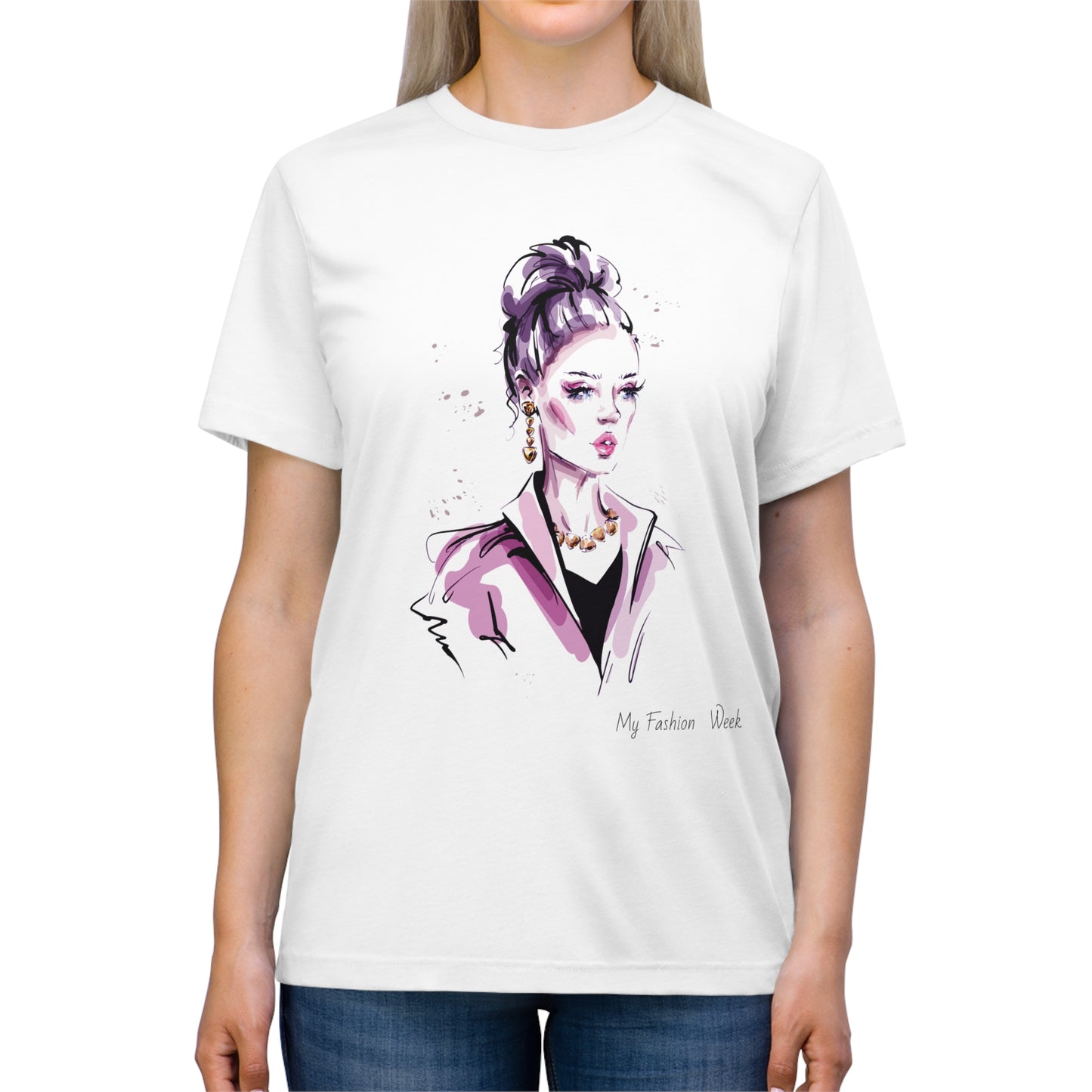 T-shirt tri-mélange avec motif artistique