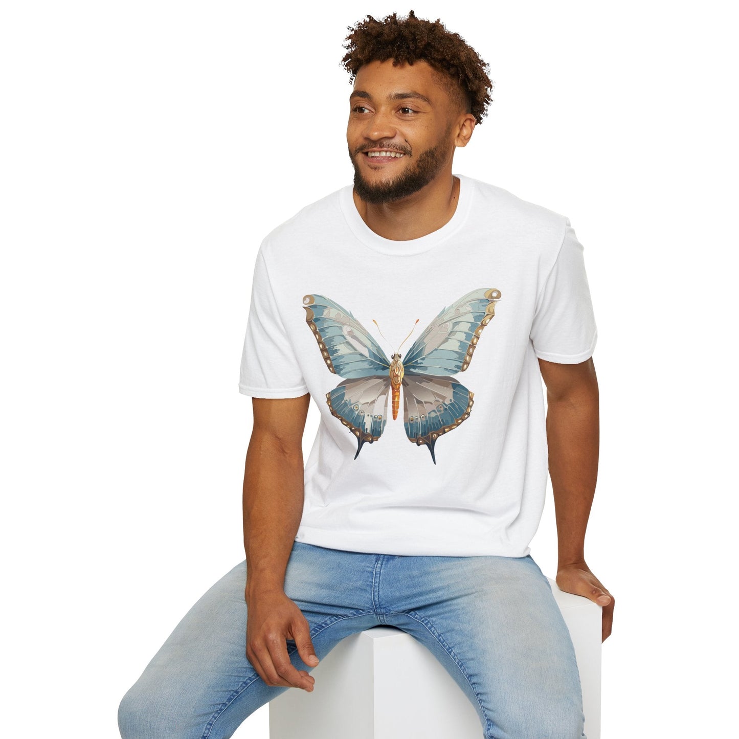 Butterfly Emblem Shirt Unisex T Shirt Gildan Softstyle 64000 Monarch Print Cotton Tee Everyday