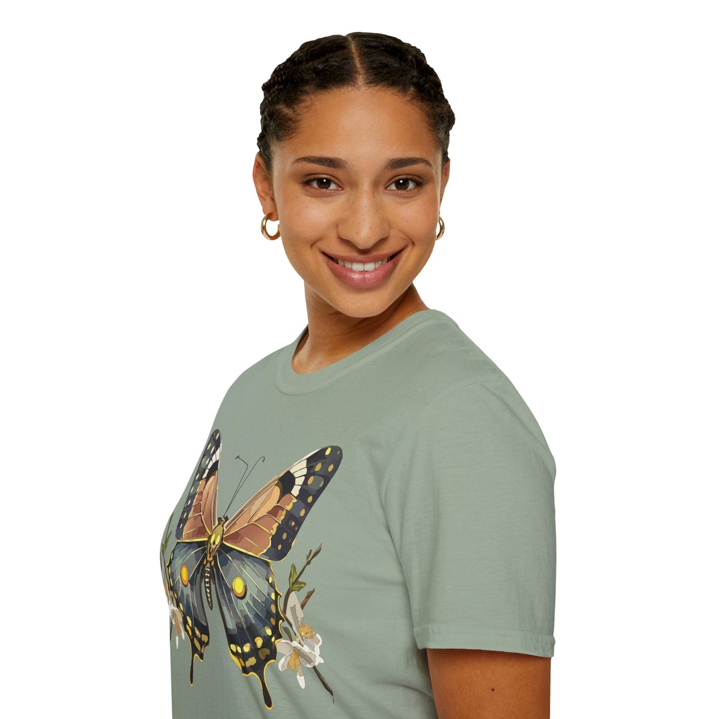 Butterfly Shirt Unisex Gildan Softstyle T Shirt Monarch Butterfly Tee 100 Percent Ring Spun Cotton